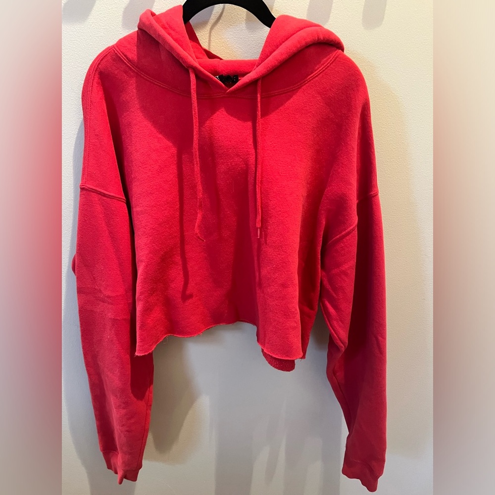 Urban Outfitters Cropped Red Hoodie